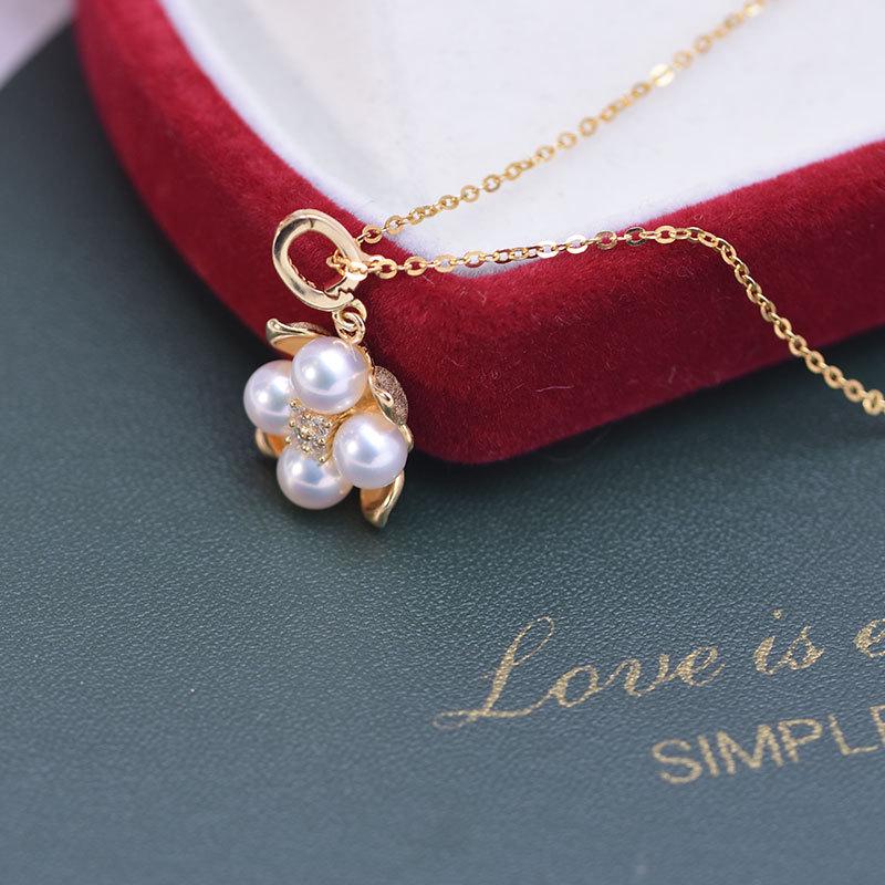 Подвеска-колье с жемчугом из пресной воды 5-6 мм с высокой степенью блеска на серебряной цепочке S925