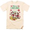 Disney Mens Mickey & Minnie Mouse Wreath Christmas T-Shirt