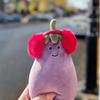 Брелок-брелок Jellycat Баклажан из Великобритании с красно-желтыми наушниками