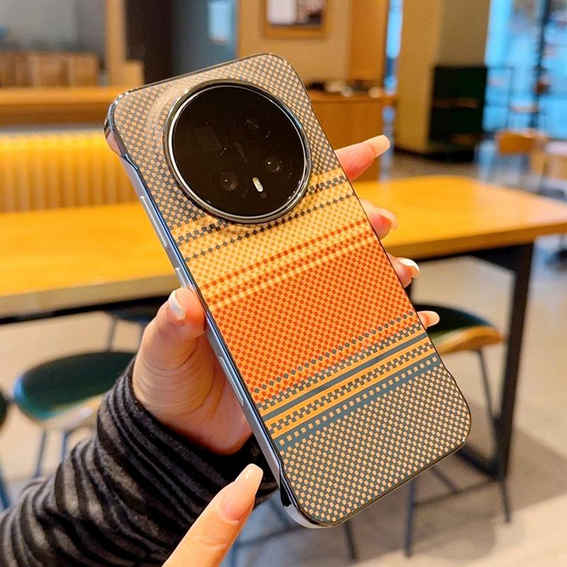 Slim Frameless Electroplated Case For Honor Magic 8 Pro magic 8 7 Lite 7 pro X9c Plaid Pattern Magnetic Ring Protective Cover