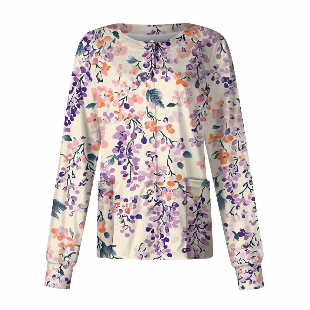 Женский однобортный защитный комбинезон с длинным рукавом и карманом, рабочий воротник-стойка, кардиган, куртка, топ