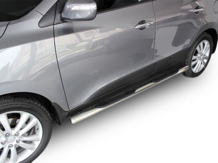 Tubes Marche-Pieds Latéraux - J&J Automotive - Kia Sportage 2009-2015 - 2 Pièces - Noir - Fixation Incluse