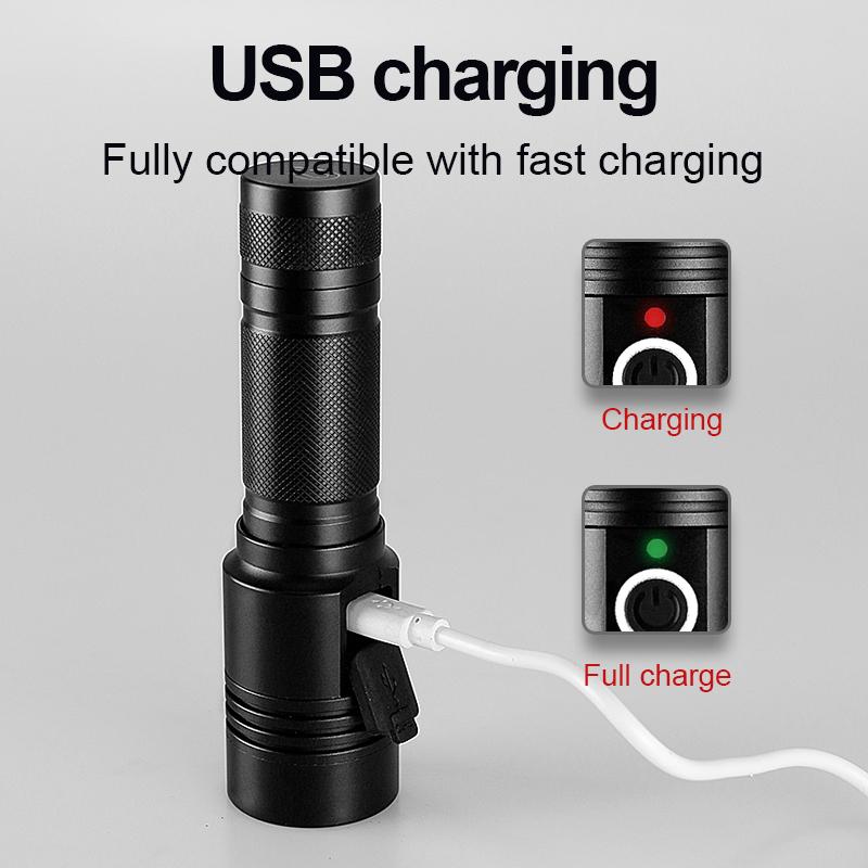 XHP50 Супер яркий фонарик Портативная лампа с зумом Водонепроницаемая перезаряжаемая вспышка Открытый фонарь для кемпинга