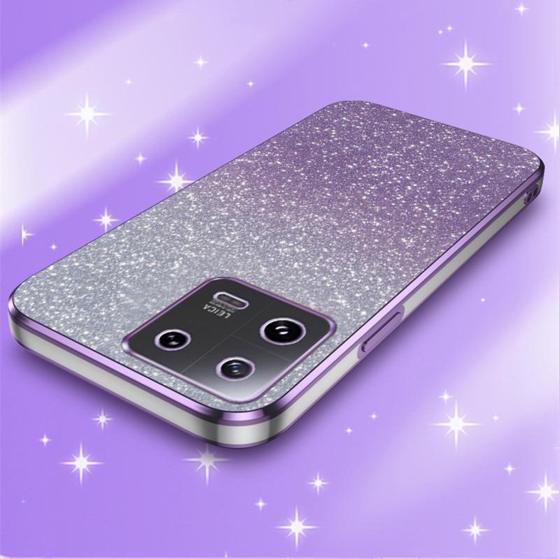 Модные чехлы 2 в 1 с блестящим покрытием для Xiaomi Mi 14 13 Pro 12 11 Lite 11T 13T 12T Redmi Note 13 12 Pro 12S 11 11S 10 9S 9, силиконовый чехол на заднюю панель