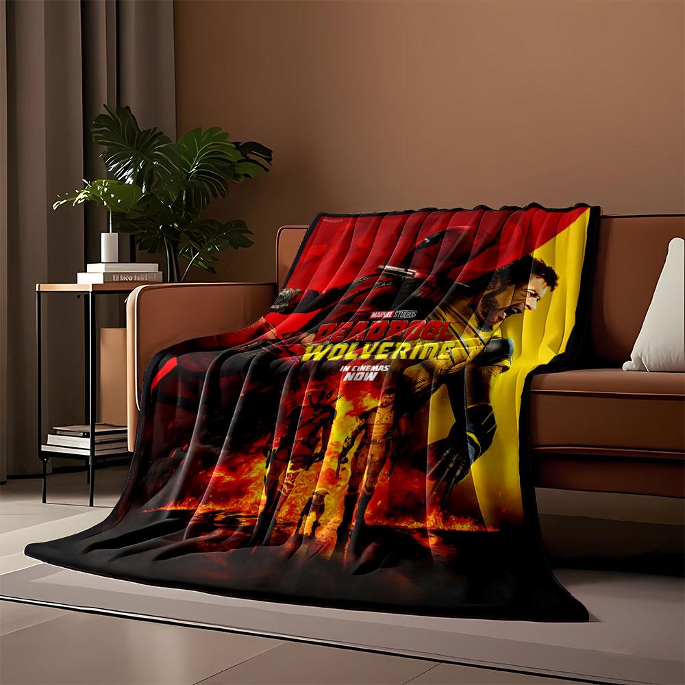 Two characters clash dramatically, with bold visuals and fiery backgrounds. for all seasons blanket lunch break throw gift