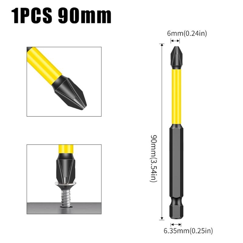 Магнитная крестовая бита Отверточная бита с шестигранным хвостовиком высокой твердости Сталь Нескользящая Насадка для отвертки Ручной инструмент