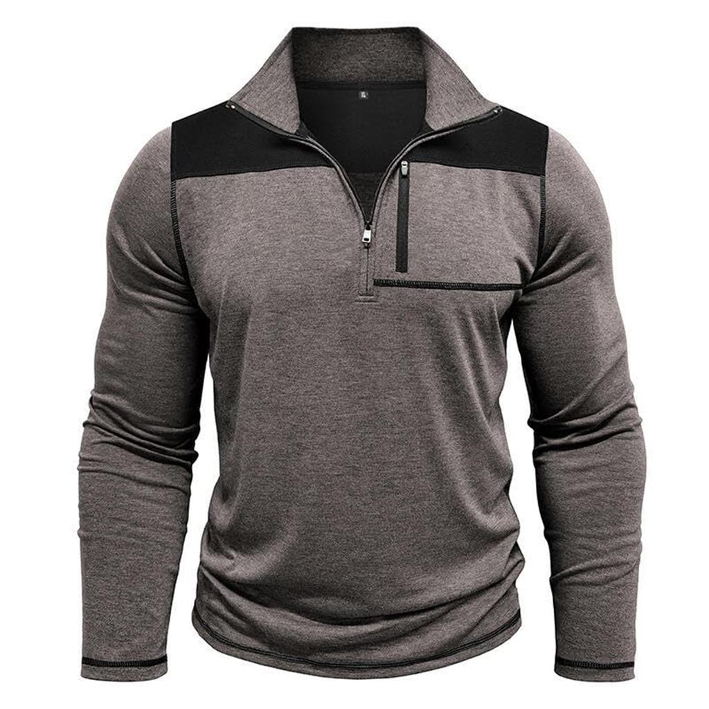 Men's Pullover Mock Neck Sweatshirts Athletic Casual Long Sleeve Golf Shirts