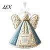 Quilted Angel Decoration Prayer Quilt Ornament, Filled Love Faith Christmas Decoration, Tranquil Blessing Wall Art Handmade Keepsake for Xmas