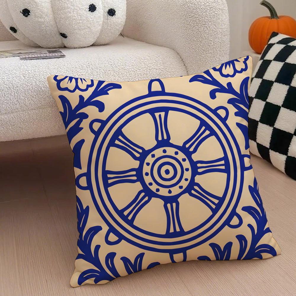 Classical traditional DDharma Wheel Cushion Cover Throw Pillow Cover Hidden Button Durable Polyester Chair Cushion