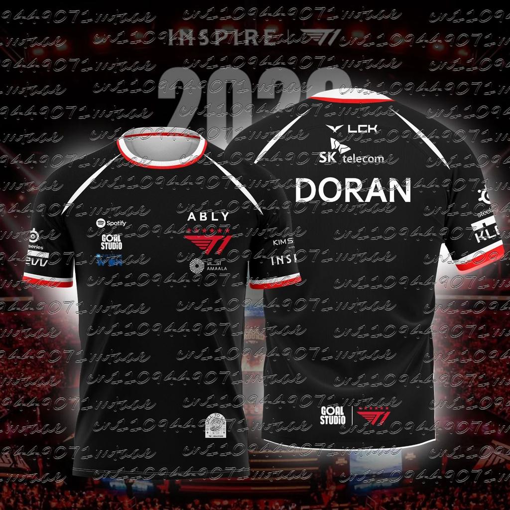 New T1 Esports Team Jersey FAKER FAN Men and Women Summer Casual Short Sleeve for Gaming Enthusiasts