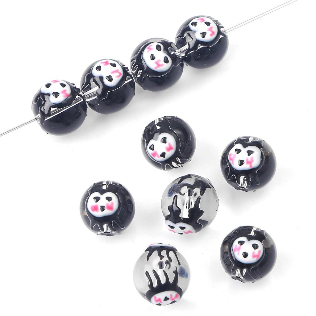 2 шт./пакет, ручная роспись, забавные цветные стеклянные бусины для DIY ожерелье, браслет, серьги, изготовление ювелирных изделий, аксессуары для рукоделия