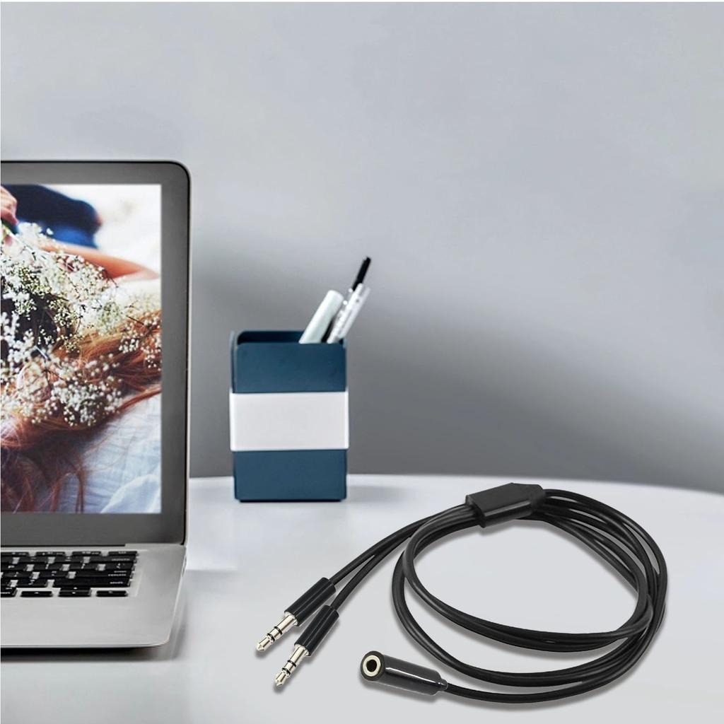 Разветвитель для наушников o Кабель 3,5 мм "мама" на 2x 3,5 мм "папа" удлинитель 80 см для игровых гарнитур s