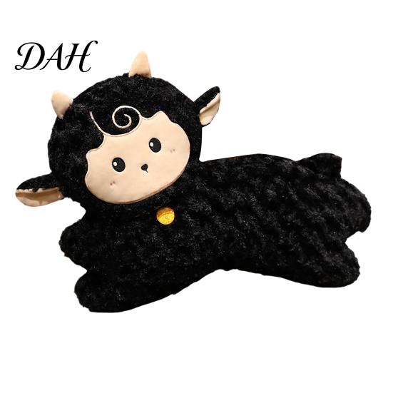 Festive Home Decor Gift Chinese Zodiac Running Sheep Plush Pillow, 24 Inch Lunar New Year Stuffed Toy for Holiday Celebration Sofa, Soft Fluffy
