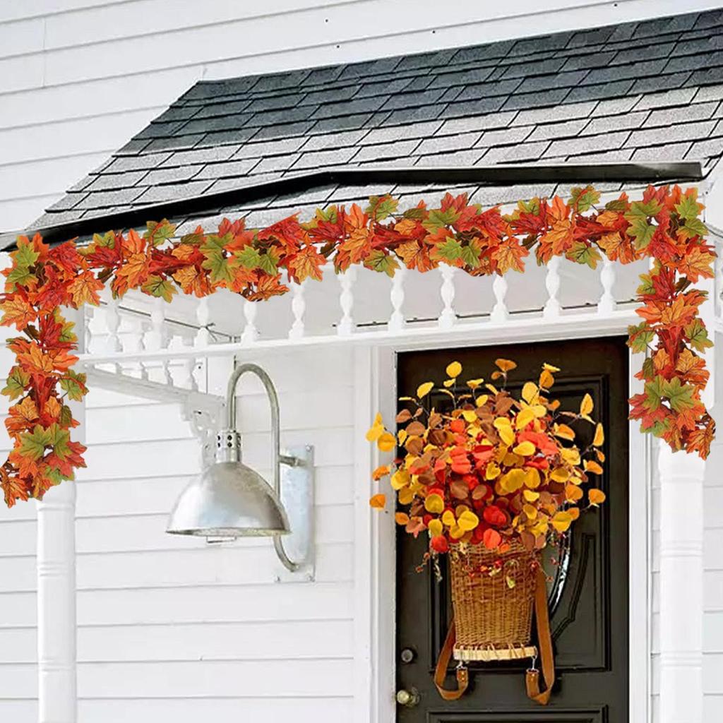 175см Осенняя Искусственная Лоза из Кленовых Листьев Настенная Гирлянда Украшение Дом Сад День Благодарения Рождество Принадлежности для Вечеринки