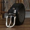Distressed Pleated Belt Men's Genuine Leather Wholesale First Layer Cowhide Pin Buckle Jeans Belt
