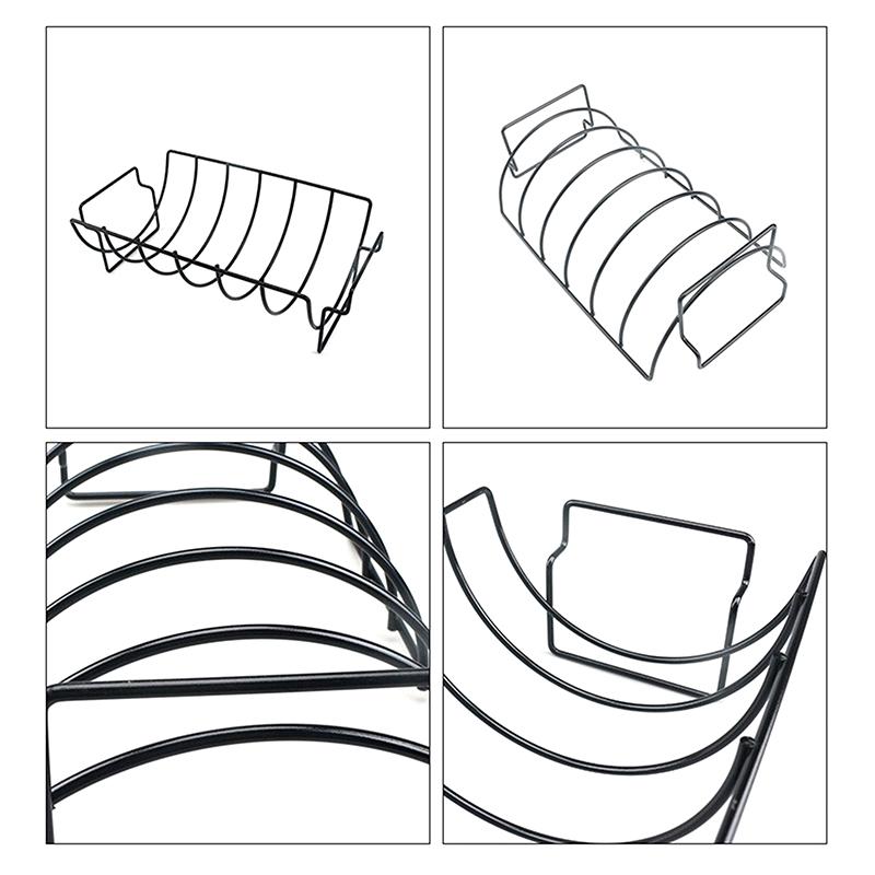 Подставка для ребрышек с антипригарным покрытием, подставка для ребрышек и жаровни из нержавеющей стали, подставка для гриля для курицы, говядины, ребрышек, корзина для гриля