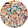 50 Cartoon Clown Doodle Stickers Decorate Guitar Notebook Suitcase DIY Waterproof Stickers