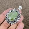 Prehnite Gemstone Handmade 925 Sterling Silver Jewelry Pendant 2.29" KKG-720