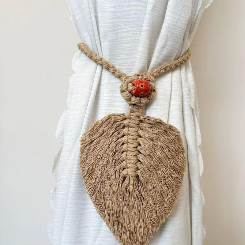 Подхват для штор плетеный держатель с завязками богемный домашний декор ручной работы подхваты для штор макраме кисточка в форме листа