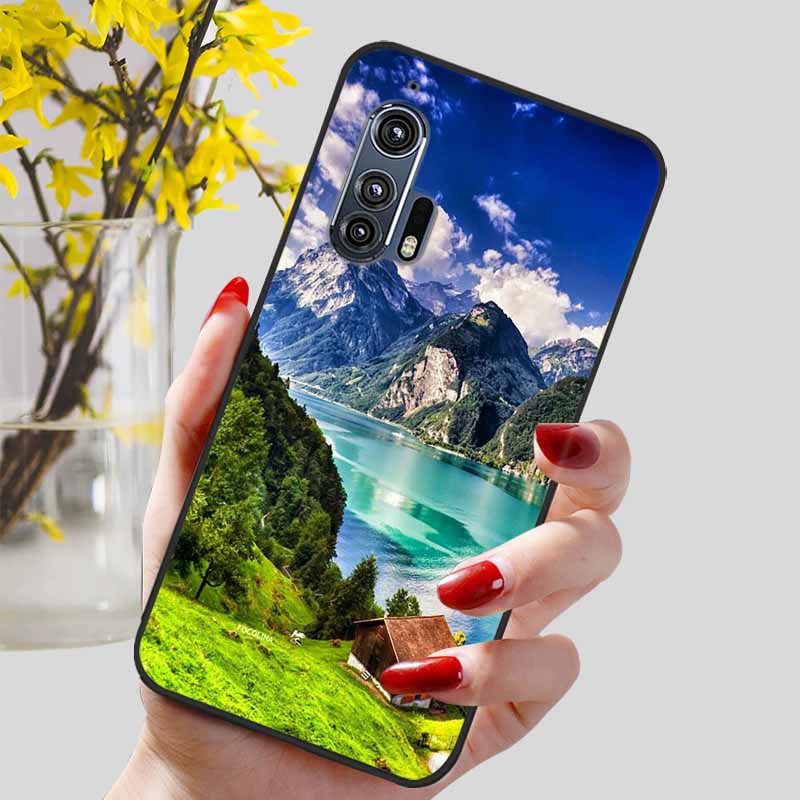 For Moto Edge Plus 2020 Case 6.7'' Flowers Soft TPU Beautiful Phone Cases for Motorola Edge+ 2020 Protect Silicon Bumper Cover