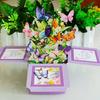 Butterfly Pop Up Card Handcrafted 3D Paper Flower Bouquet Pop-up Greeting Card for Birthday Anniversary Mother's Day