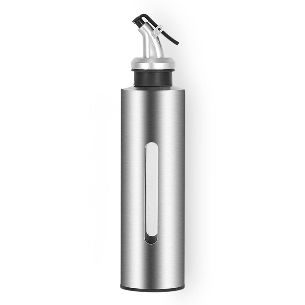 Portable Kitchen Stainless Oil Bottle Leak-proof Vinegar Sauce Holder Dispenser Visual Empty Can Gift Seasoning Baking