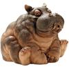 Resin Hippo Garden Statue Cute Animal Fountain Hippo Decor Hippo Pond Spitter Statue  Outdoor