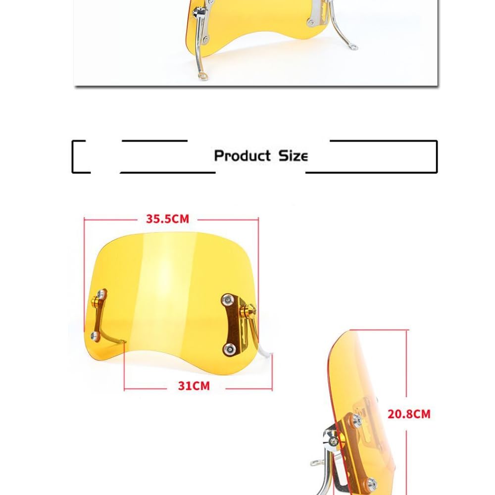 DOMOPAY Ретро Аксессуар Модификация Ветрового Стекла Толстое Ветровое Стекло для Super Cub C125 Cross Cub Cross Cub 110 и Monkey 125 (желтый) 125, (JA48, JA58,