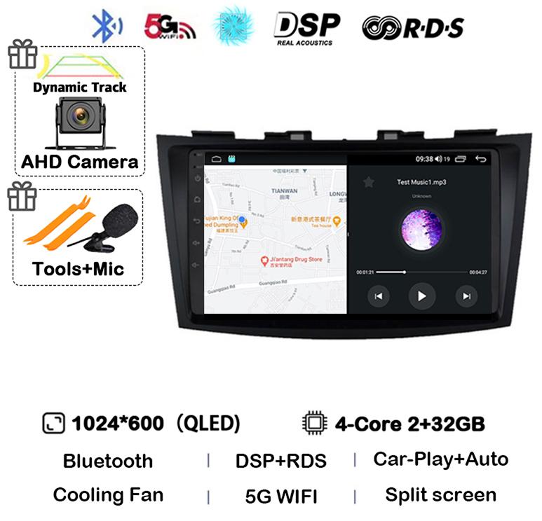 Android 14 Carplay Автомагнитола Для Suzuki Swift 4 2011 2012 2013 2014 2015 2016 Мультимедийный Видеоплеер Аудио GPS Стерео WIFI