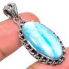 Natural Republic Larimar Gemstone 925 Solid Sterling Silver Pendant 1.77" F7l64