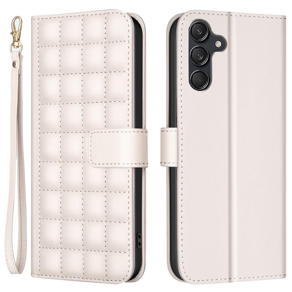 BINFEN COLOR for Samsung Galaxy S23 FE Wallet Case PU Leather Square Grid Cover
