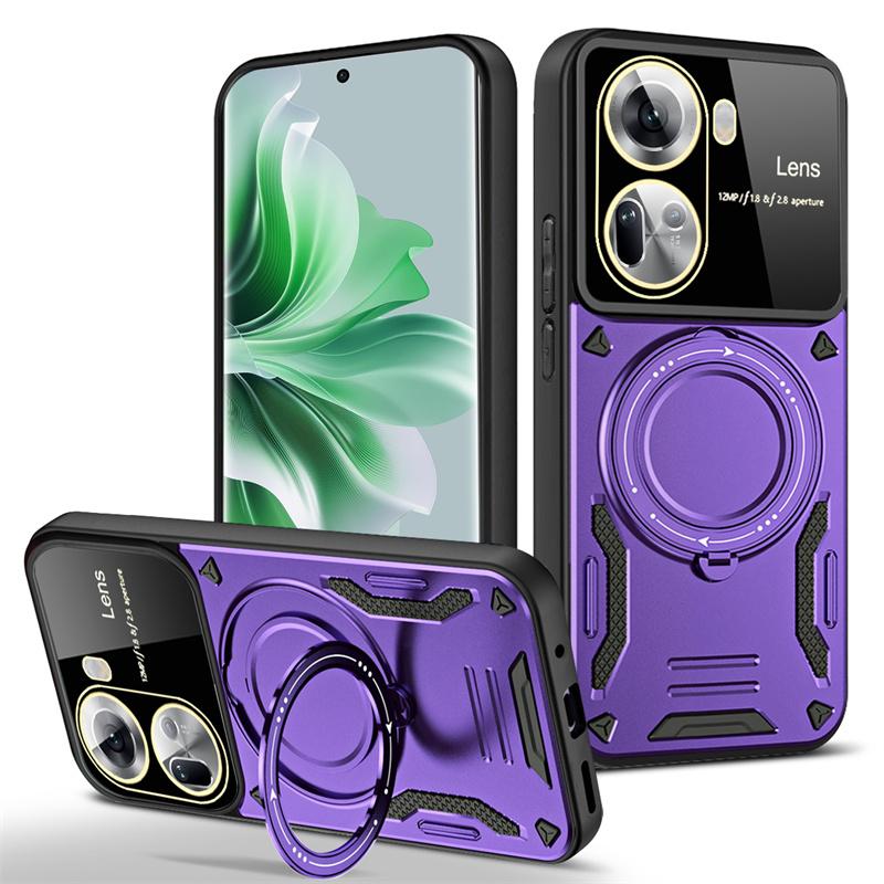 Для Oppo Reno 11 5g чехол CPH2599 противоударный подставка магнит кольцо бронированный телефон чехлы для Oppo Reno11 5G глобальный 6.7" задняя крышка