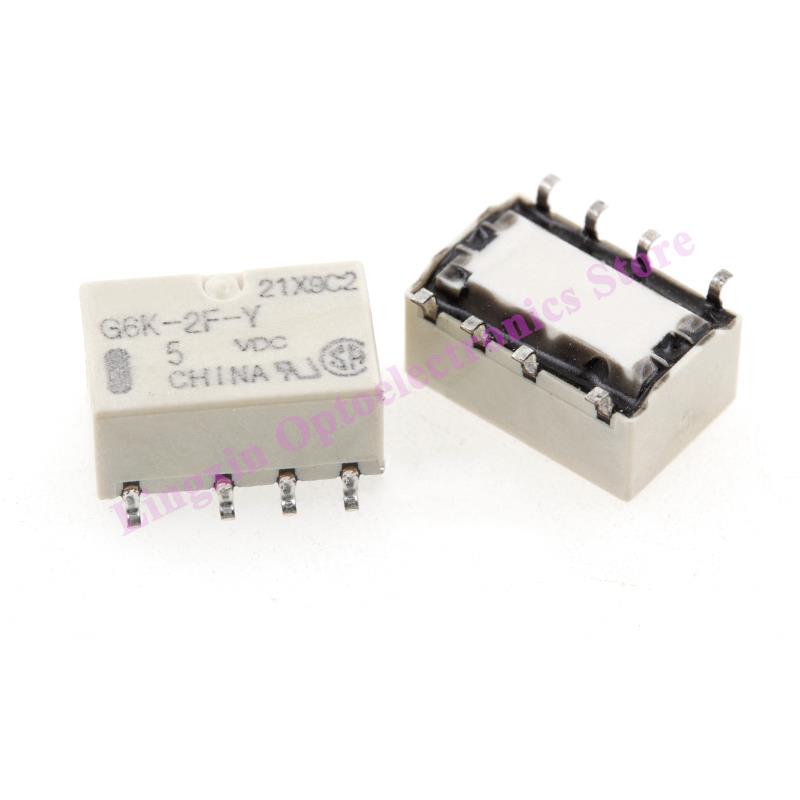 20pcs SMD G6K-2F-Y G6K-2P-Y Signal Relays 8PIN For Relay DC 3V 5V 12V 24V G6K-2F-Y5VDC G6K-2F-Y-12VDC G6K-2F-Y24VDC 10*6.5*5mm Relays 5