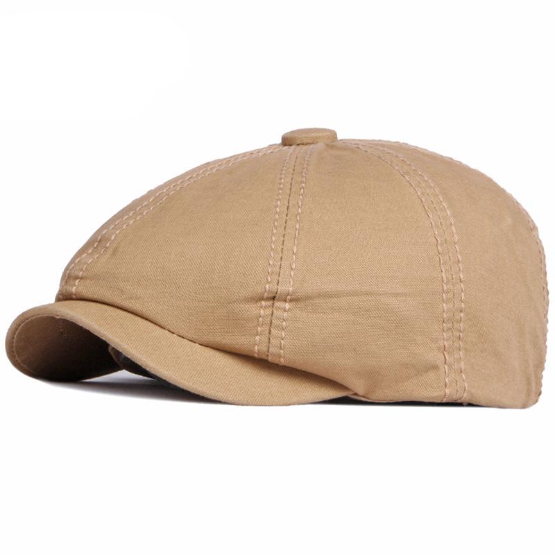 Унисекс винтажная хлопковая кепка-уточка: Весна, осень и зима Ретро однотонный берет