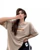 American Retro Short-Sleeved T-Shirt for Women, Summer Ins Trendy Pure Cotton Hong Kong Style Chic Large Size Loose Design Niche Top