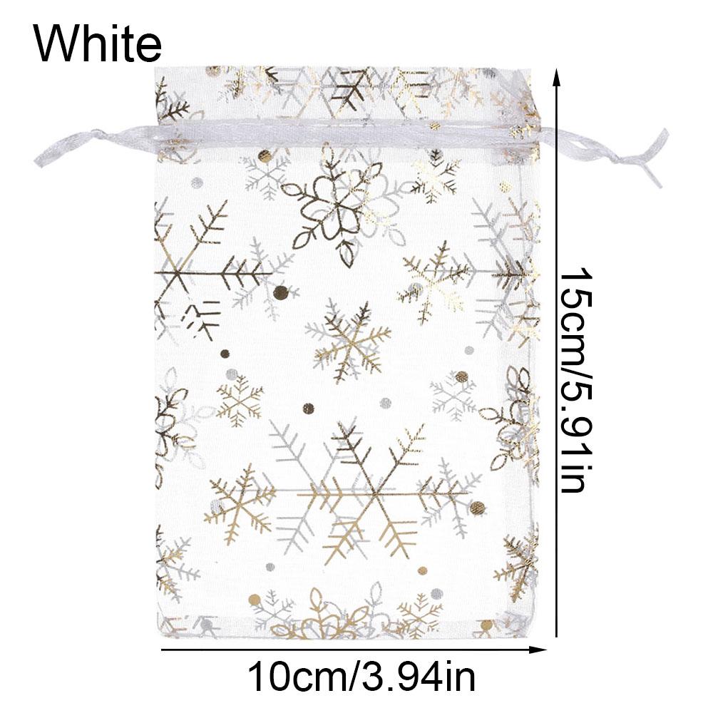 Strap Snowflake Design Organza Bags Drawstring Candy Pouch Gift Pouches Jewelry Packaging Bags