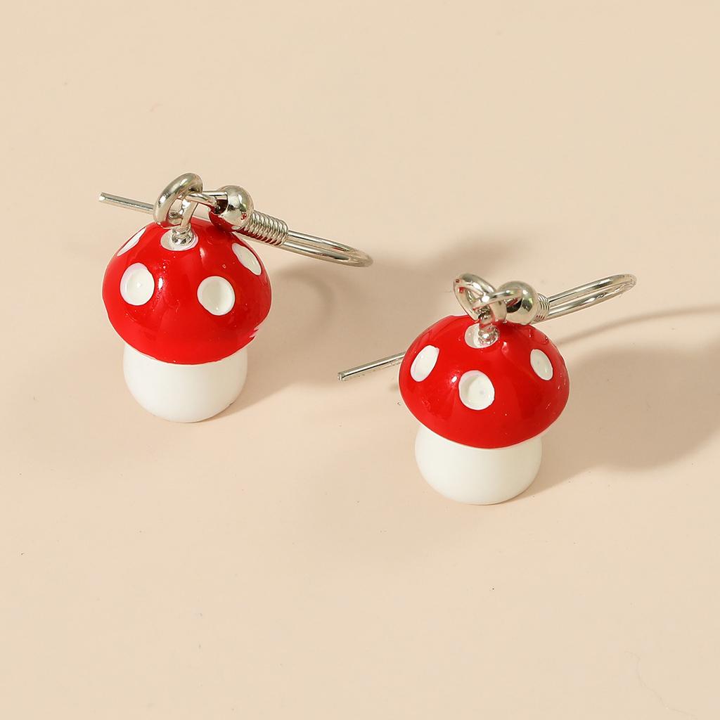Милые серьги-грибы, серьги Mori Girl Creative Resin Dripping Mushroom Korean Earrings Women