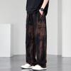 Весна Осень Мужские Камуфляжные Прямые Брюки Карго Уличная Одежда Полуширокие Свободные Спортивные Брюки Повседневные Рабочие Брюки