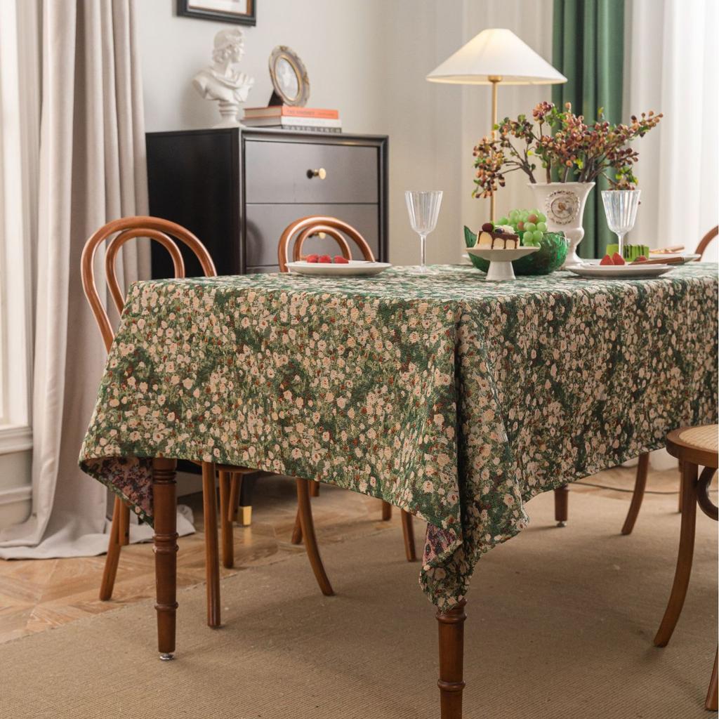 Retro Tablecloth Hand-painted Jacquard Thickened Dining Table Coffee Table Cover Table Mat Tablecloth
