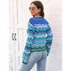Women's Fall and Winter Wavy Patchwork Striped Sweater