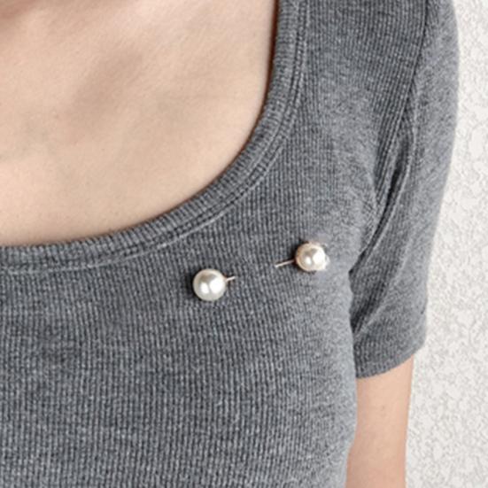 Clothes Brooch Classic Simple Graceful Fine Workmanship Fixed Clothes Simulation Pearl Pin for Dating