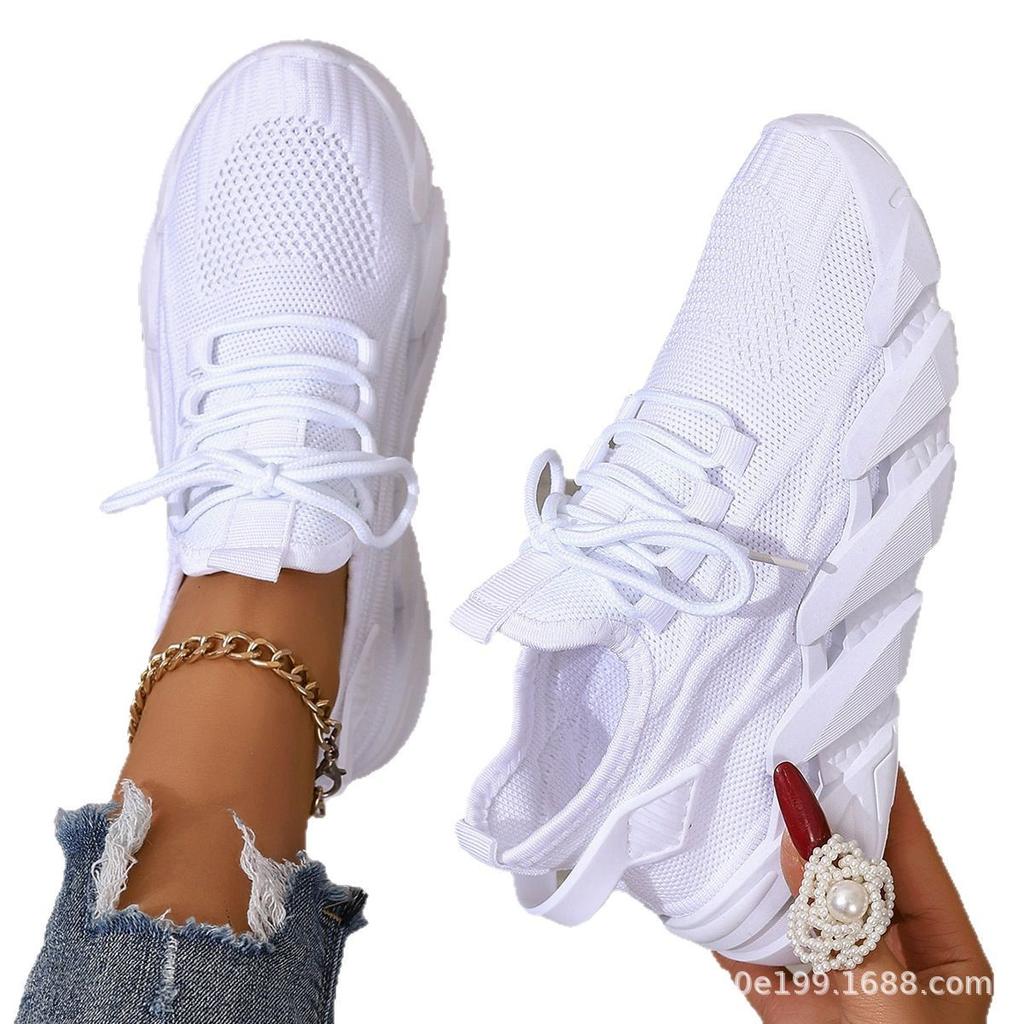 Кроссовки для бега, женская повседневная спортивная обувь с мягкой подошвой, дышащие одинарные туфли, сетчатые туфли Fly Woven Mesh, спортивная обувь