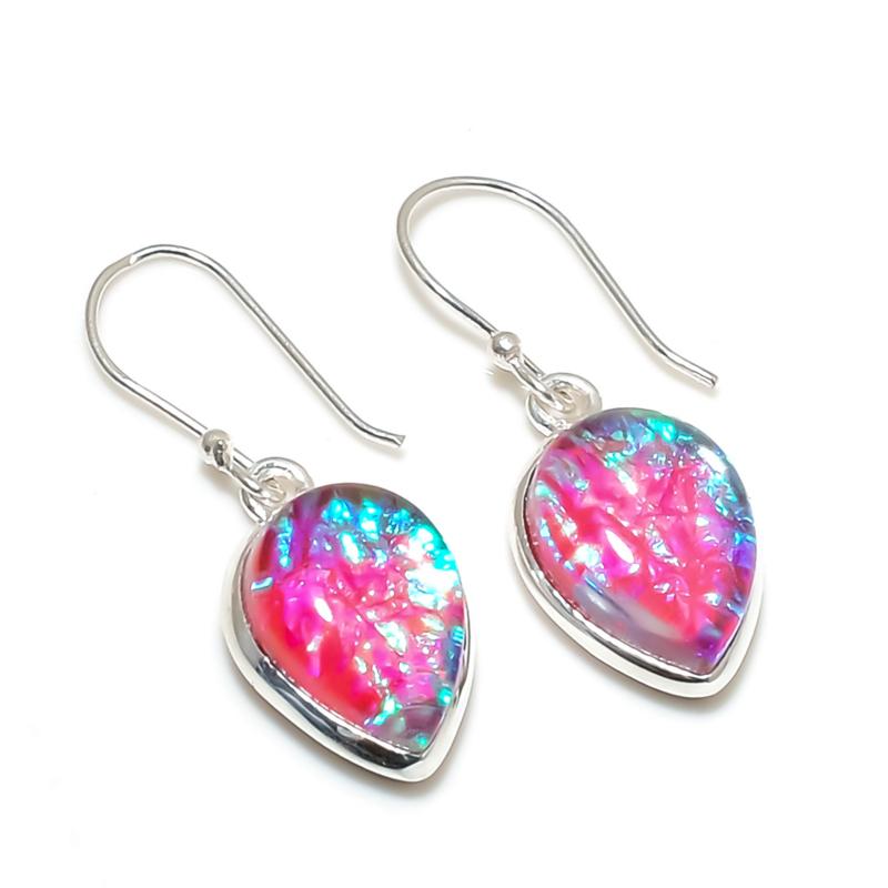 Australian Triplet Opal Gemstone Earrings, 925 Sterling Silver Earring, Handmade Boho Silver Jewelry Dangle Earrings, Birthday Gifts For Wife