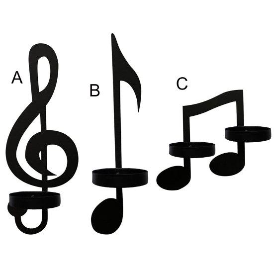 1 комплект, металлический музыкальный держатель для свечей, настенный креативный ручной работы в форме ключа, подставка для чая, подставка для дома