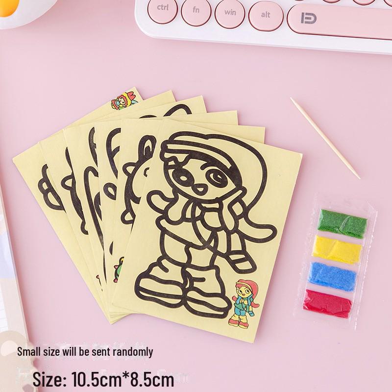 Набор для рисования желтым песком ручной работы - детская развивающая игрушка для рисования скребками