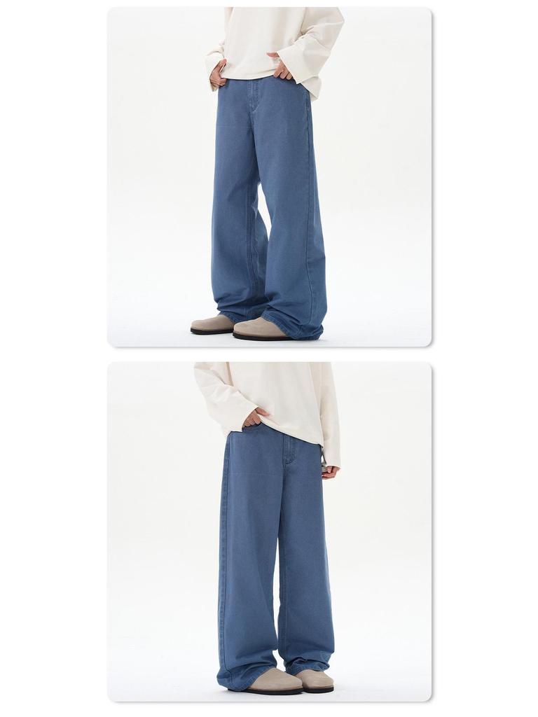 JIAMU Unisex Baggy Four-Color Wide-Leg Jeans: Loose, Drapey Casual Pants for All Genders (Spring/Summer)