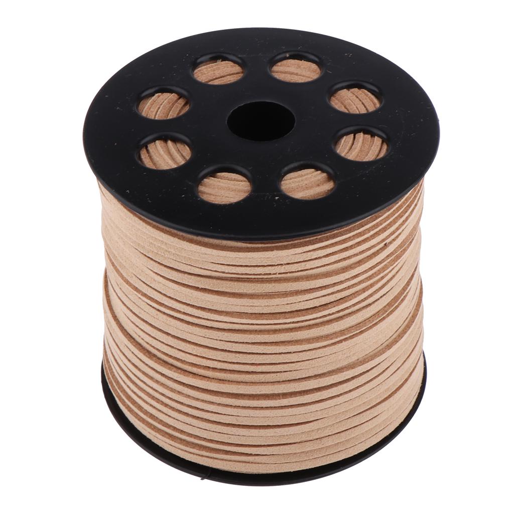 98 Yards 2.7mm Faux Suede Cord String Lace Beading Thread Black
