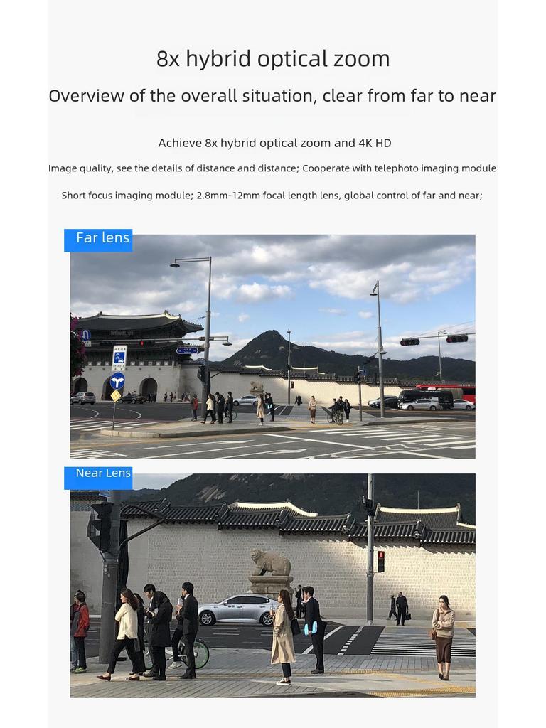 Беспроводная наружная бинокулярная камера видеонаблюдения 4K 8MP с 8-кратным зумом