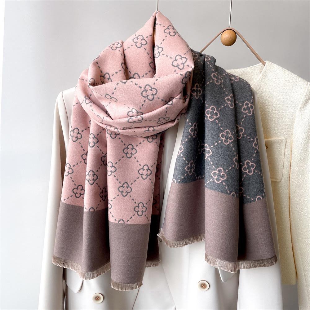Winter Women's Scarf Luxury Design Double Sided Cashmere Feel Scarf Warm Scarf Shawl