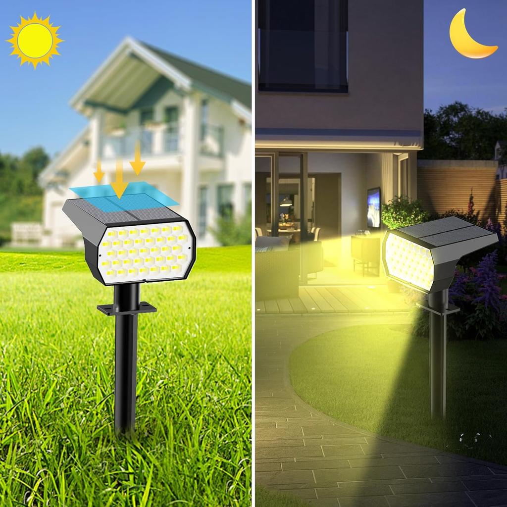 Xiaomi 2/4/6 Pack 74 LED Solar Lawn Lights Outdoor, with Light Sensor, 3 Color Temperature Lamp, Decor for Garden Yard Solar Light